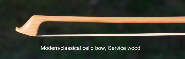 Cello bow, Service wood